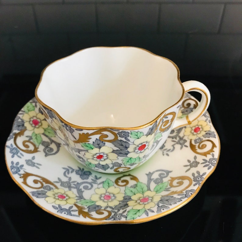 Taylor Kent Tea Cup and Saucer England Fine Bone China Yellow Etsy