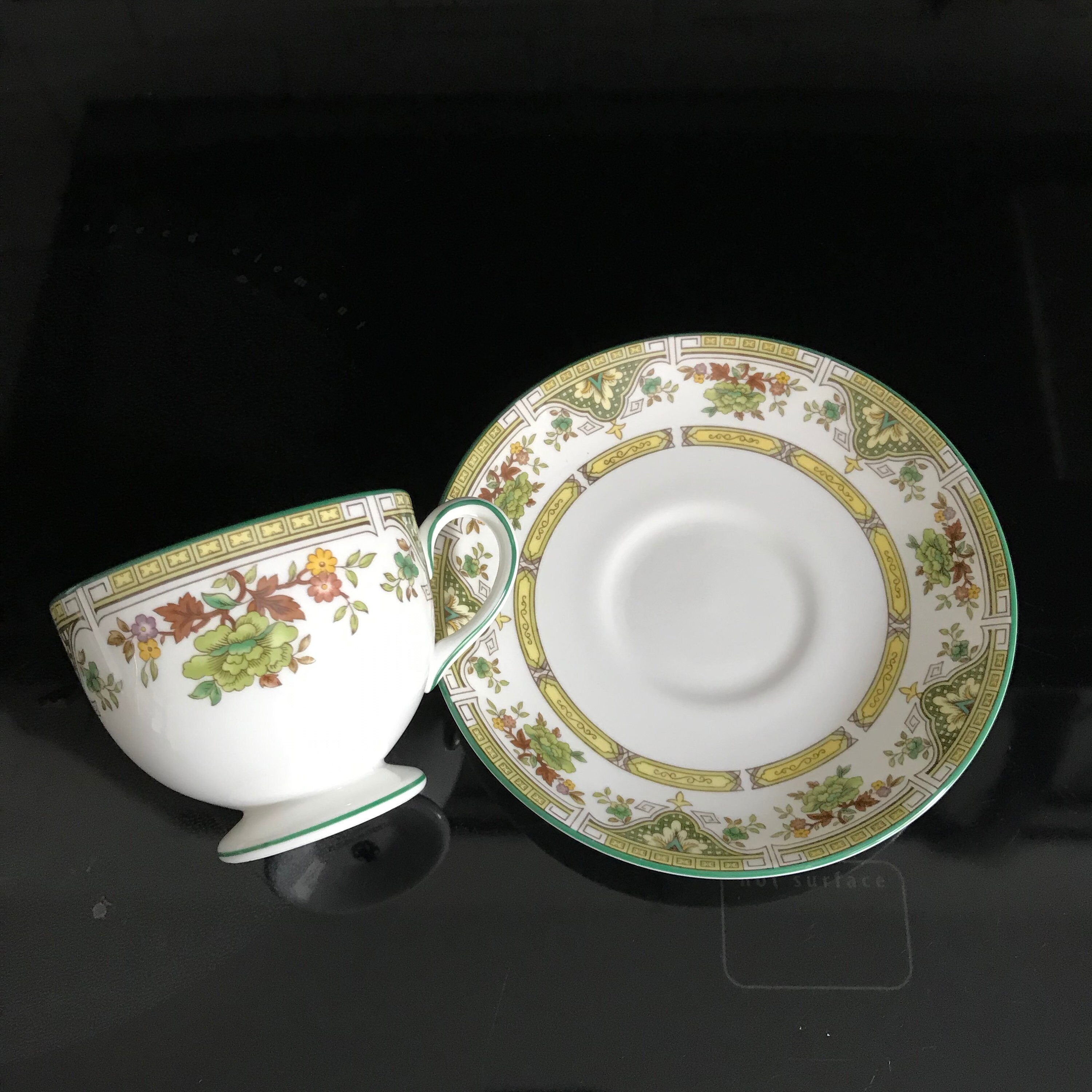 Wedgwood Tea cup and saucer Fine bone china England Green with Etsy 日本