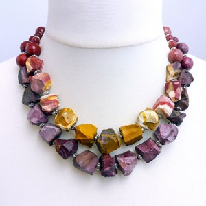 Mookaite Statement Necklace - Unique Rough Gemstone Necklace –  Plastic Free Sustainable Necklace – Special Occasion Gift for Her