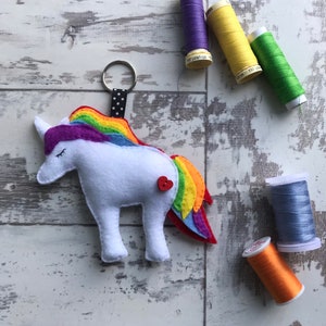 Unicorn Felt Keyring / Keychain, Perfect Quirky Gift, Gifts.