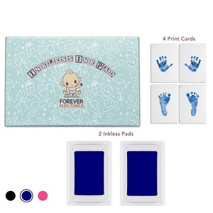 No-Touch Inkless Baby Hand and Footprint Kit | Painless Perfect Prints Without a Drop of Ink on Your Child | Inkless Print Kit (Blue)