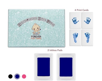No-Touch Inkless Baby Hand and Footprint Kit | Painless Perfect Prints Without a Drop of Ink on Your Child | Inkless Print Kit (Blue)
