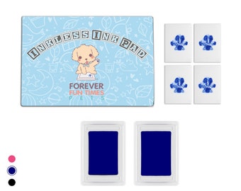 No-Touch Pet Paw Print Kit | Perfect Dog and Cat Prints Without a Drop of Ink on Your Pet | Fast and Easy Non-Toxic Ink Pad for Pets (Blue)