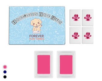 No-Touch Pet Paw Print Kit | Perfect Dog and Cat Prints Without a Drop of Ink on Your Pet | Fast and Easy Non-Toxic Ink Pad for Pets (Pink)