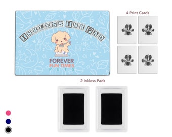 No-Touch Pet Paw Print Kit | Perfect Dog and Cat Prints Without a Drop of Ink on Your Pet | Fast and Easy Non-Toxic Ink Pad for Pets (Black)