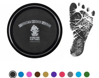 Baby Hand and Footprint Kit | Get Hundreds of Detailed Prints with One Baby Safe Ink Pad | Works with Any Paper or Card | Black