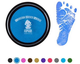 Baby Hand and Footprint Kit | Get Hundreds of Detailed Prints with One Baby Safe Ink Pad | Works with Any Paper or Card | Blue