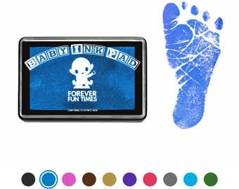 Baby Hand and Footprint Kit | Get Hundreds of Detailed Prints with One Baby Safe Ink Pad | Works with Any Paper or Card | Blue