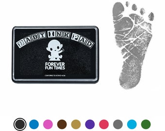 Baby Hand and Footprint Kit | Get Hundreds of Detailed Prints with One Baby Safe Ink Pad | Works with Any Paper or Card | Black