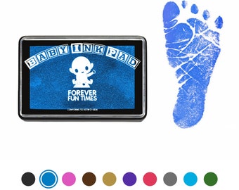 Baby Hand and Footprint Kit | Get Hundreds of Detailed Prints with One Baby Safe Ink Pad | Works with Any Paper or Card | Blue