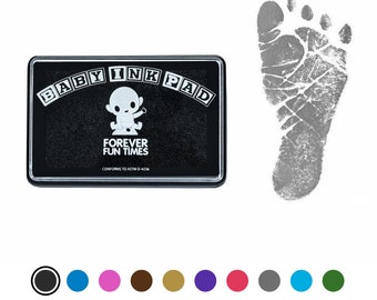 Baby Hand and Footprint Kit | Get Hundreds of Detailed Prints with One Baby Safe Ink Pad | Works with Any Paper or Card | Black