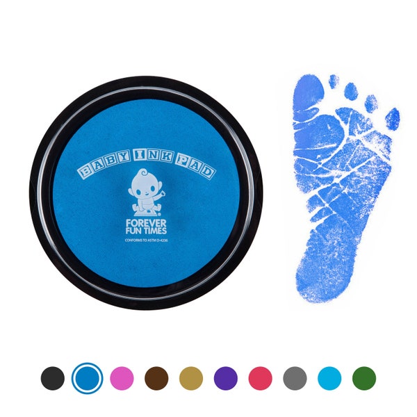 Baby Hand and Footprint Kit | Get Hundreds of Detailed Prints with One Baby Safe Ink Pad | Works with Any Paper or Card | Blue