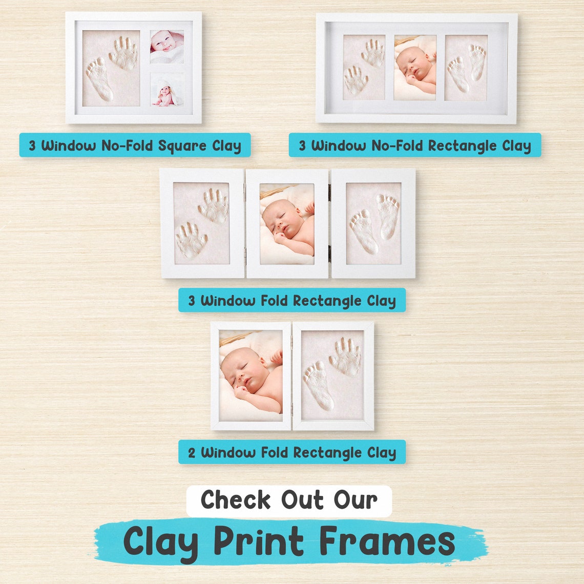 Baby Handprint Frame clay Handprint Kit Frame Their Etsy UK