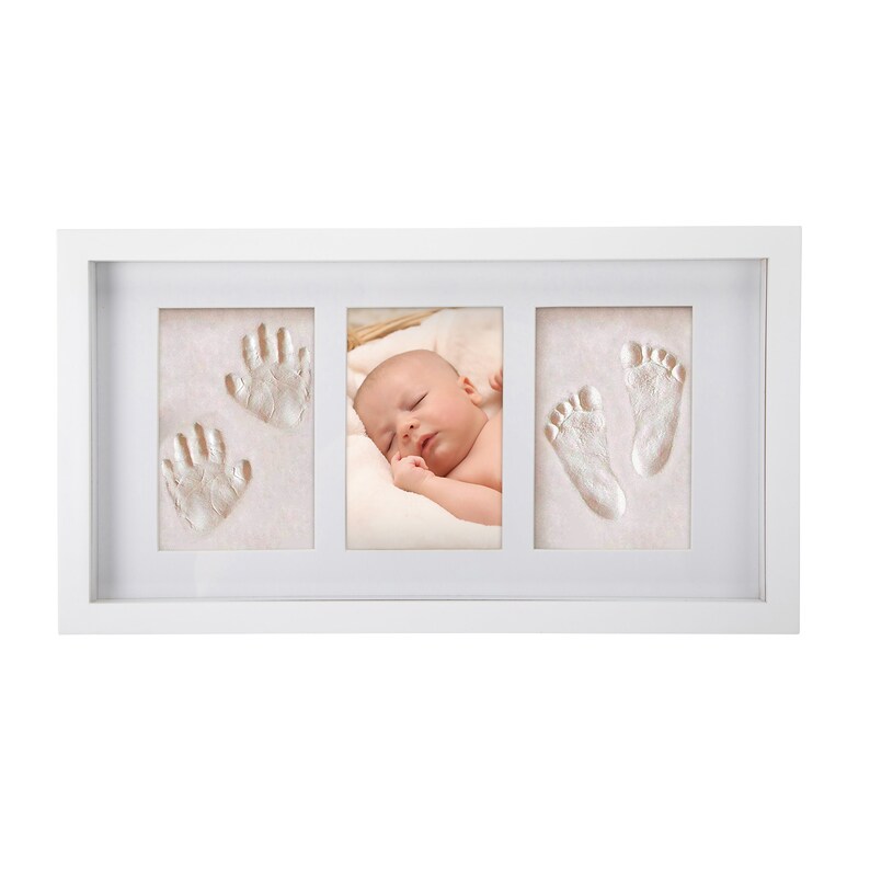 Baby Handprint Frame (Clay Handprint Kit) | Frame Their Adorable Prints! | Four Unique Frame Designs with No-bake Clay Handprint Mould Kit 