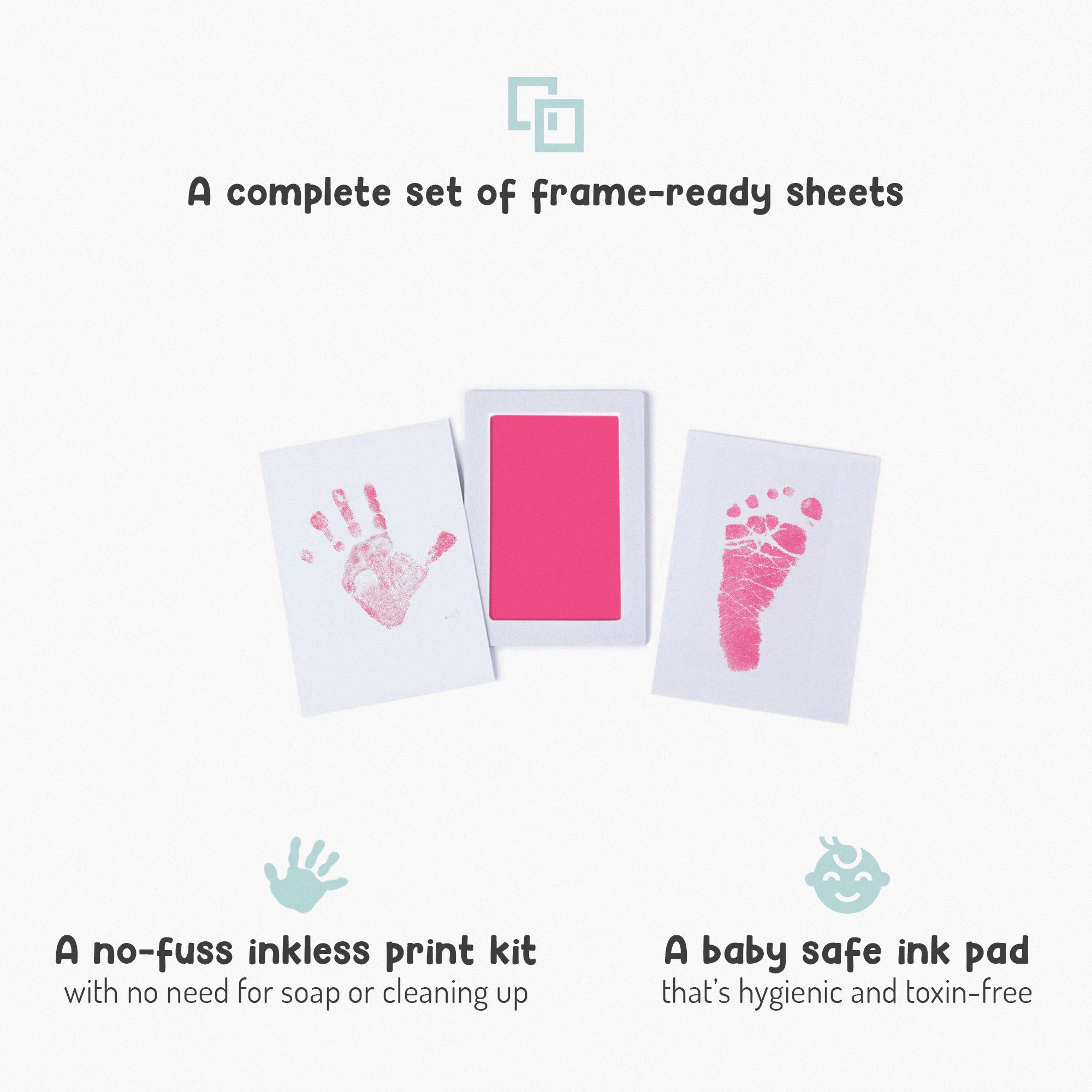 Tampon Encreur Propre Pour Bébé – 5 Couleurs, Sans Contact Avec L'encre | Souvenir Empreintes Mains/pieds