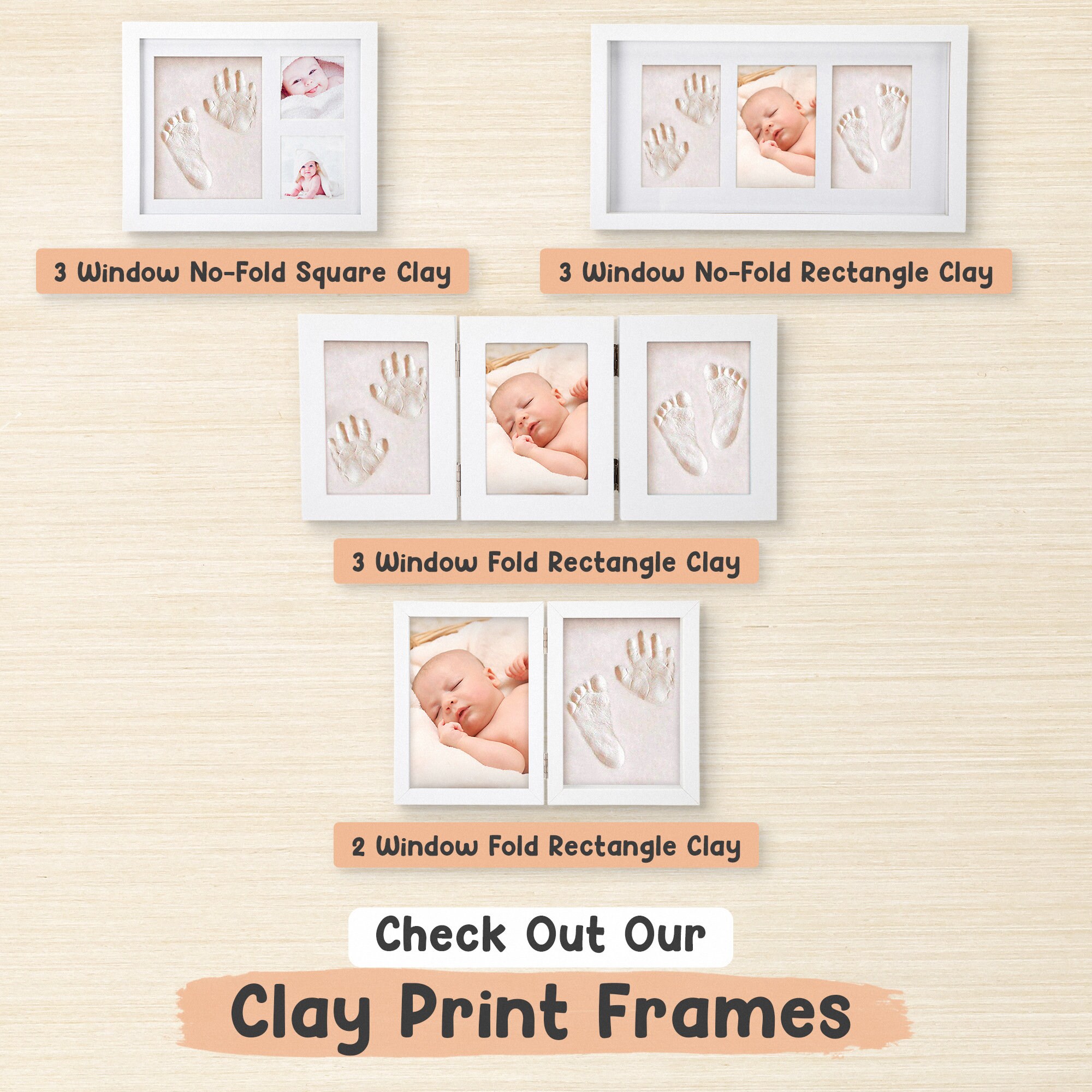 Baby Handprint Frame clay Handprint Kit Frame Their Etsy UK