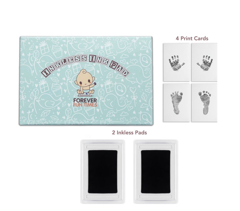etsy.com | No-Touch Inkless Baby Hand and Footprint Kit | Painless Perfect Prints Without a Drop of Ink on Your Child | Inkless Print Kit (Black)