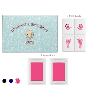 No-Touch Inkless Baby Hand- und Fußabdruck-Kit | Schmerzfreie, perfekte Drucke ohne einen Tropfen Tinte auf Ihr Kind | Inkless Print Kit (Rosa)