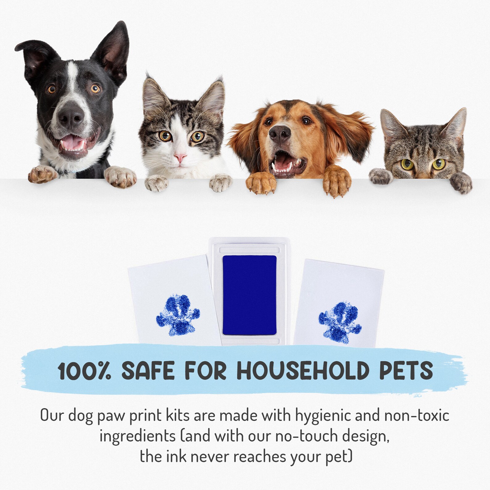 No-touch Pet Paw Print Kit | Perfect Dog and Cat Prints Without a Drop ...