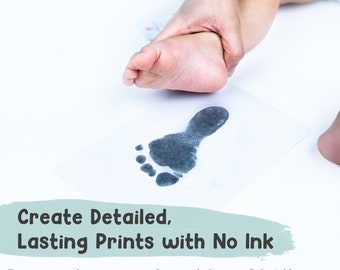 Kit Impronte Mani E Piedi Bambino - Tamponi Sicuri Senza Inchiostro Con Cornici E Adesivi | Regalo Neonato