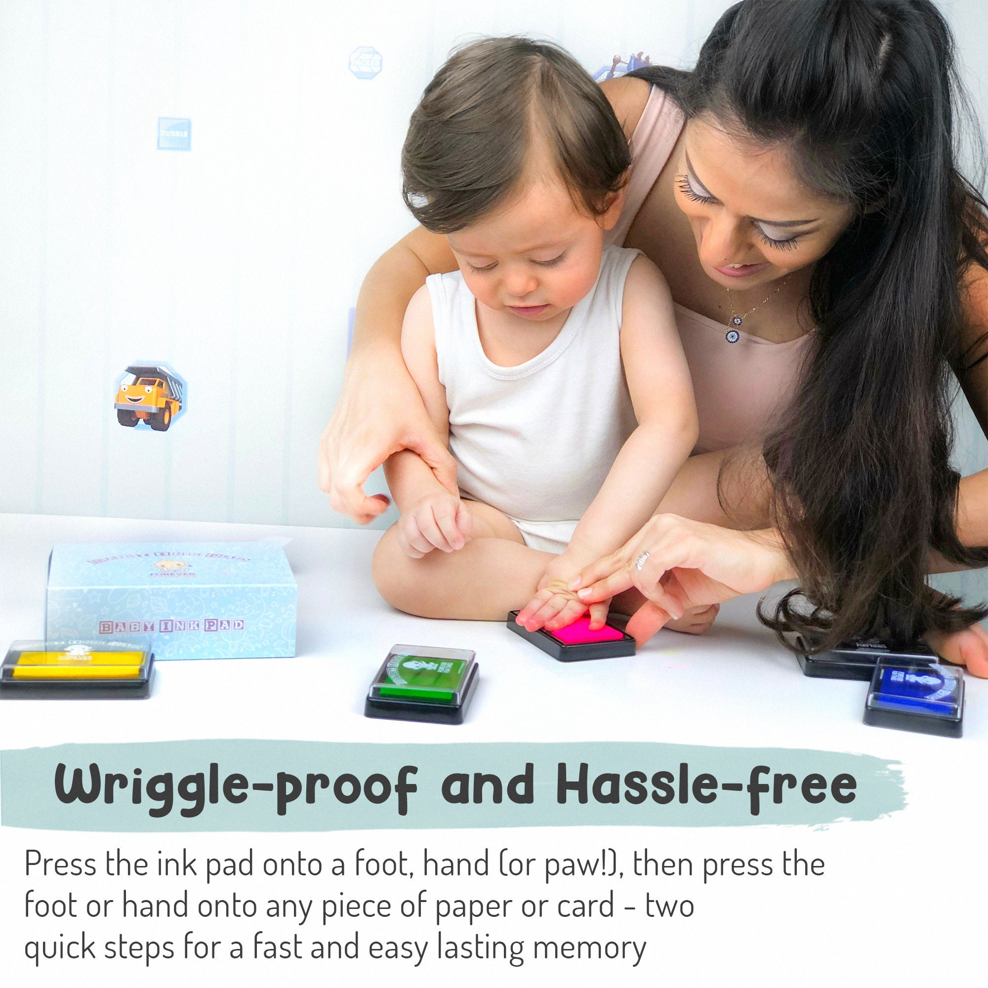 Baby Hand and Footprint Kit Get Hundreds of Detailed Prints With One Baby  Safe Ink Pad Works With Any Paper or Card Blue 