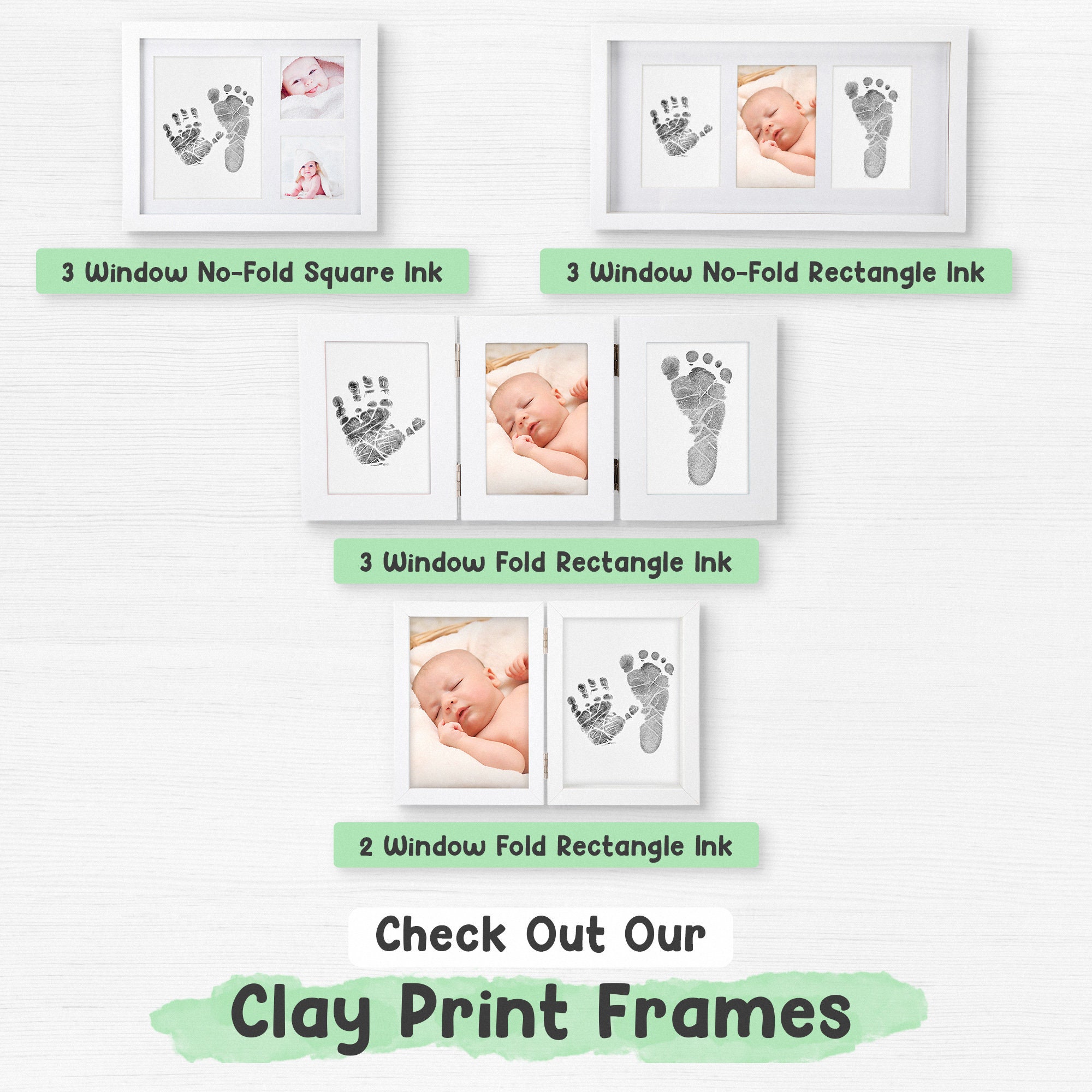 Baby Handprint Frame Clay Handprint Kit Frame Their Etsy