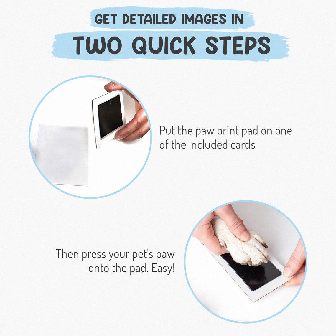 No-touch Pet Paw Print Kit | Perfect Dog and Cat Prints Without a Drop ...
