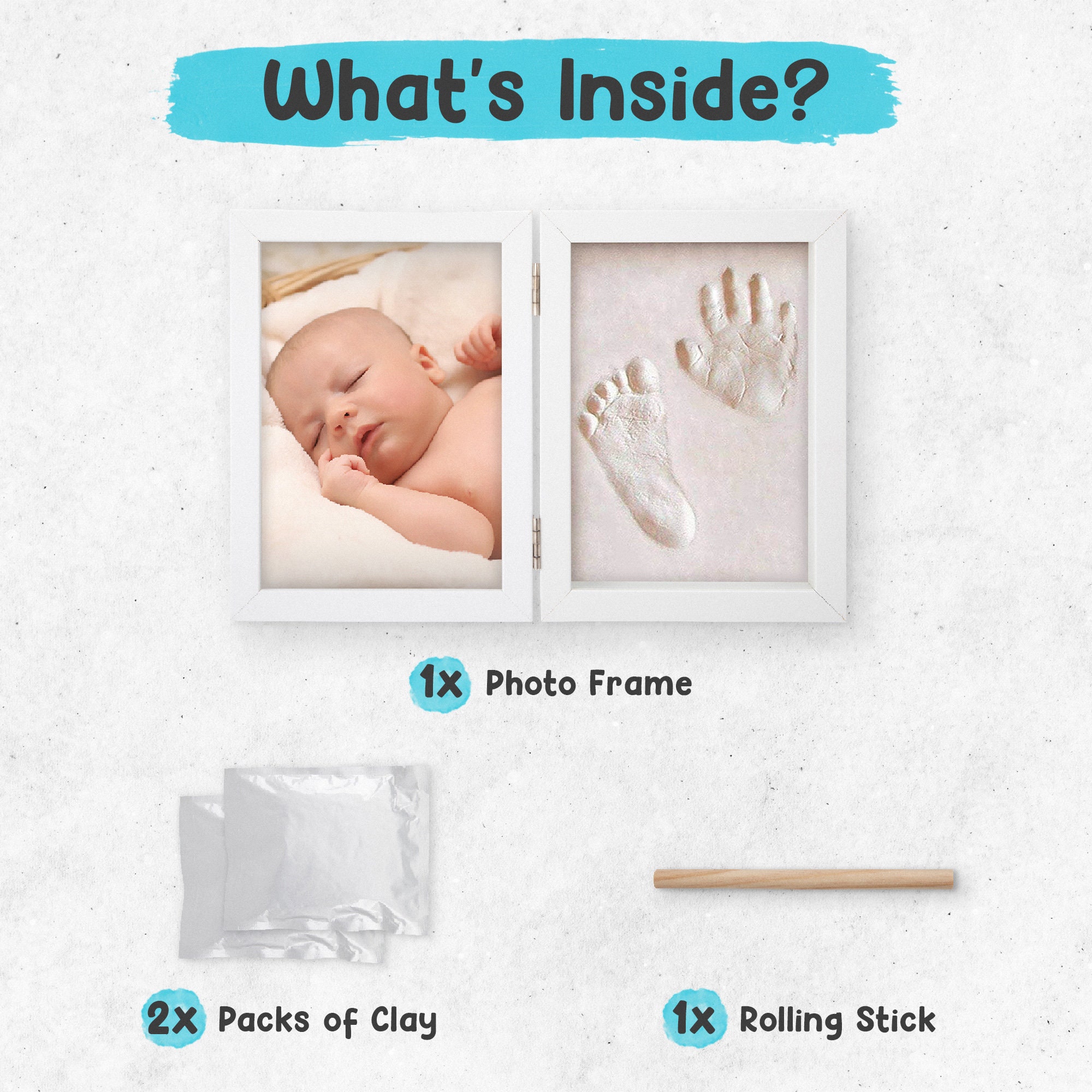 Baby Handprint Frame clay Handprint Kit Frame Their Etsy UK