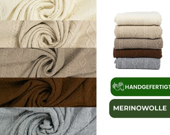 Hollert Wool Blanket Merino Ava 130x170 Real Merino Wool Wool Warm Natural Many Colors Home Decoration Decor