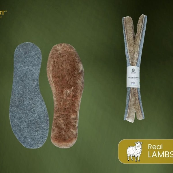 Hollert Einlegesohlen aus Merino Lammfell Beige Herren Damen Schafsfell Lammfell aus 100% Leder gefüttert einzigartiges