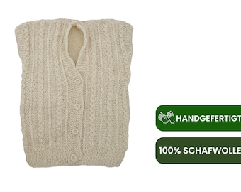 Hollert Strickweste aus Schafwolle Jona natürlich, Wolle, Merinowolle, gestrickt, Damen, Herren, Stylish, Warm, Naturprodukt, gemütlich