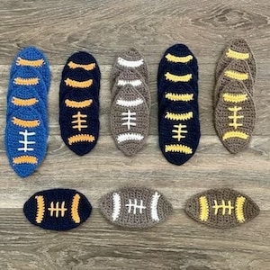 Football Coasters, Sports Coasters, Handmade Coasters, Crochet Football, Football Decorations, Football Coach Gift, Handmade Coaster Set