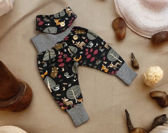 Pomp broek baby unisex bos dieren broek sjaal hoed vos herten kleding cadeau geboorte wasbeer set geboorte outfit fotoshoot baby vos