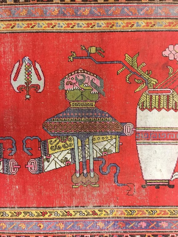 Rare Antique Khotan Carpet Fron Xinjiang Etsy