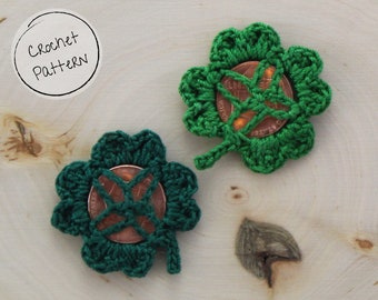 Crochet Lucky Clover Penny Holder Pattern