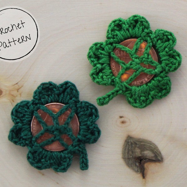 Crochet Lucky Clover Penny Holder Pattern