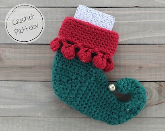 Crochet Elf Boot Gift Card Holder Pattern