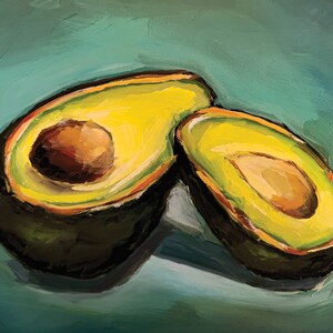 Avocado Digital Download Art - Kitchen Art - Food Art - Avo - Painting