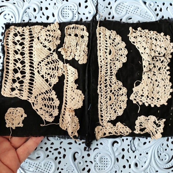Antique lace sample book Ukrainian vintage things