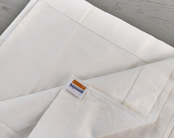 Vintage Bassetti flat sheet White cotton fabric Italian bedding Quilt backing fabric Farmhouse 108"x58"