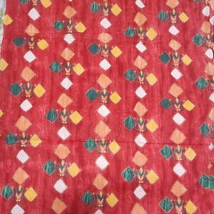 Vintage red white fabric Abstract curtain fabric cotton