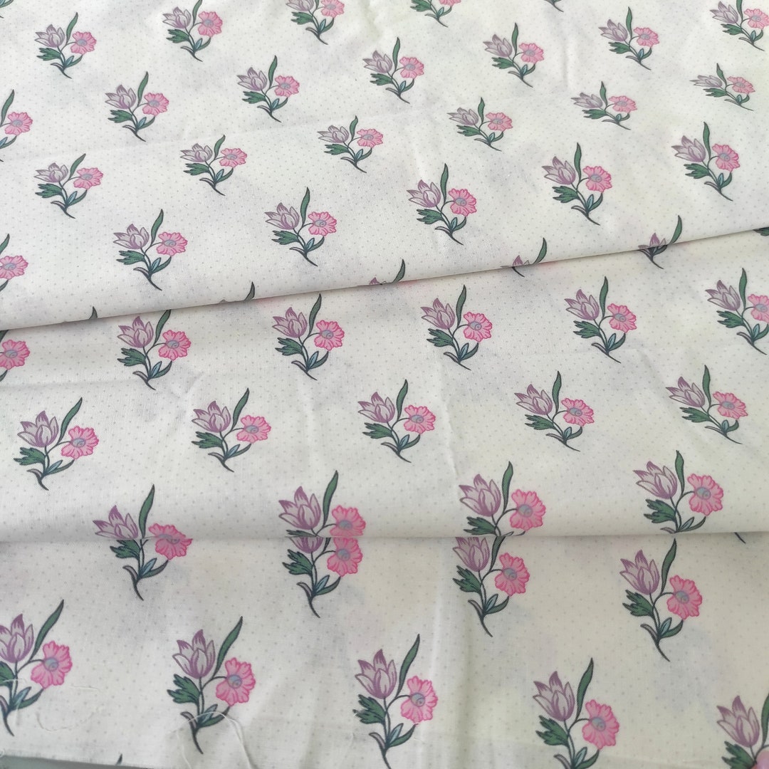 Floral Fabric 70s Vintage Sheet Fabric Quilt Backing Fabric Etsy