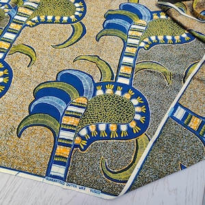 Rare Vintage Vlisco Dutch Wax Fabric, Authentic Holland Wax, Botanical African Print, Collectible Textile, A0078, 2.63 Yards