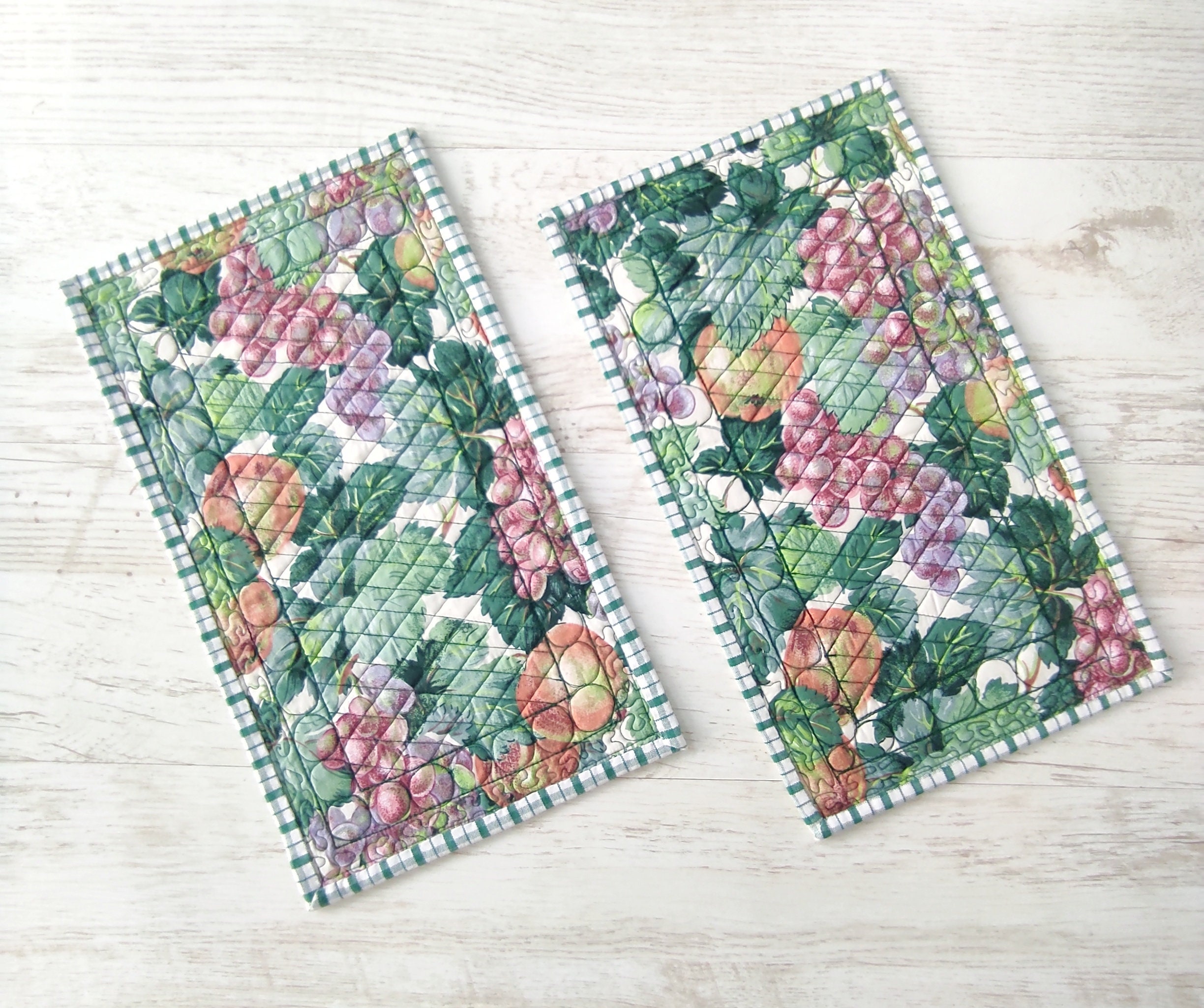 Quilted teal placemat Autumn placemats Etsy