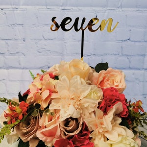 Acrylic Flower Arrangement Numbers | Acrylic Table Numbers | Table Numbers | Table Number Cut Outs | Wedding Table Decor | Reception Decor