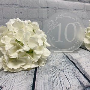Floral Engraved Acrylic Table Numbers | Table Numbers | Table Number Cut Outs | Wedding Table Decor | Reception Decor