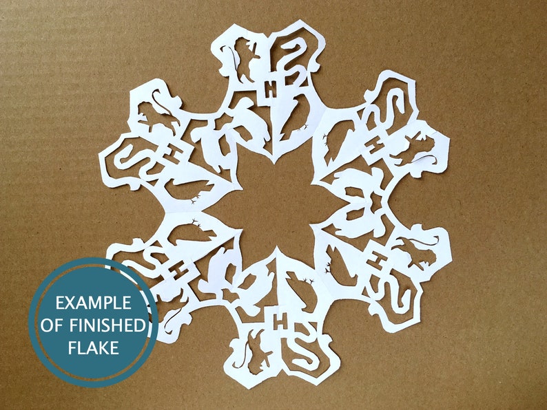 Harry Potter snowflake pattern pack DIY paper craft Etsy