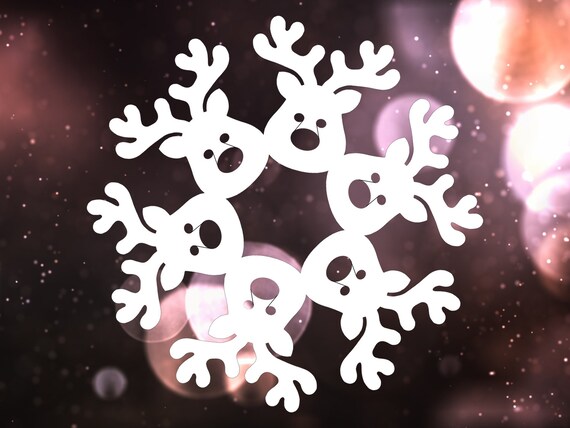 Christmas Snowflake Pattern Rudolph The Reindeer Etsy