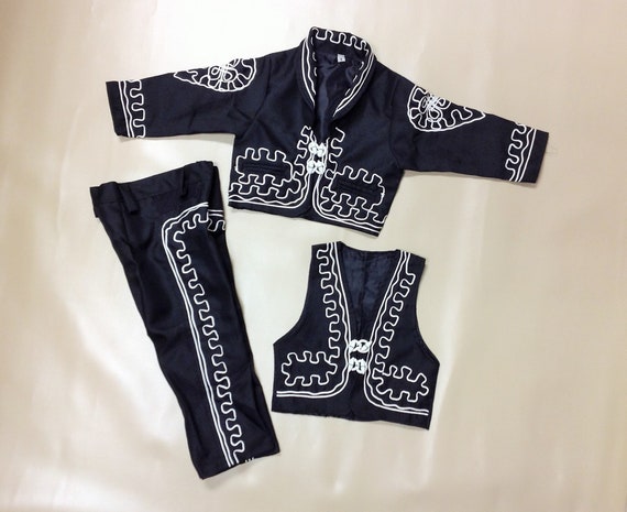 Charro Outfit For Boy Mariachi Outfit Black and White Charro Suit Traje de Charro Mexican Costume