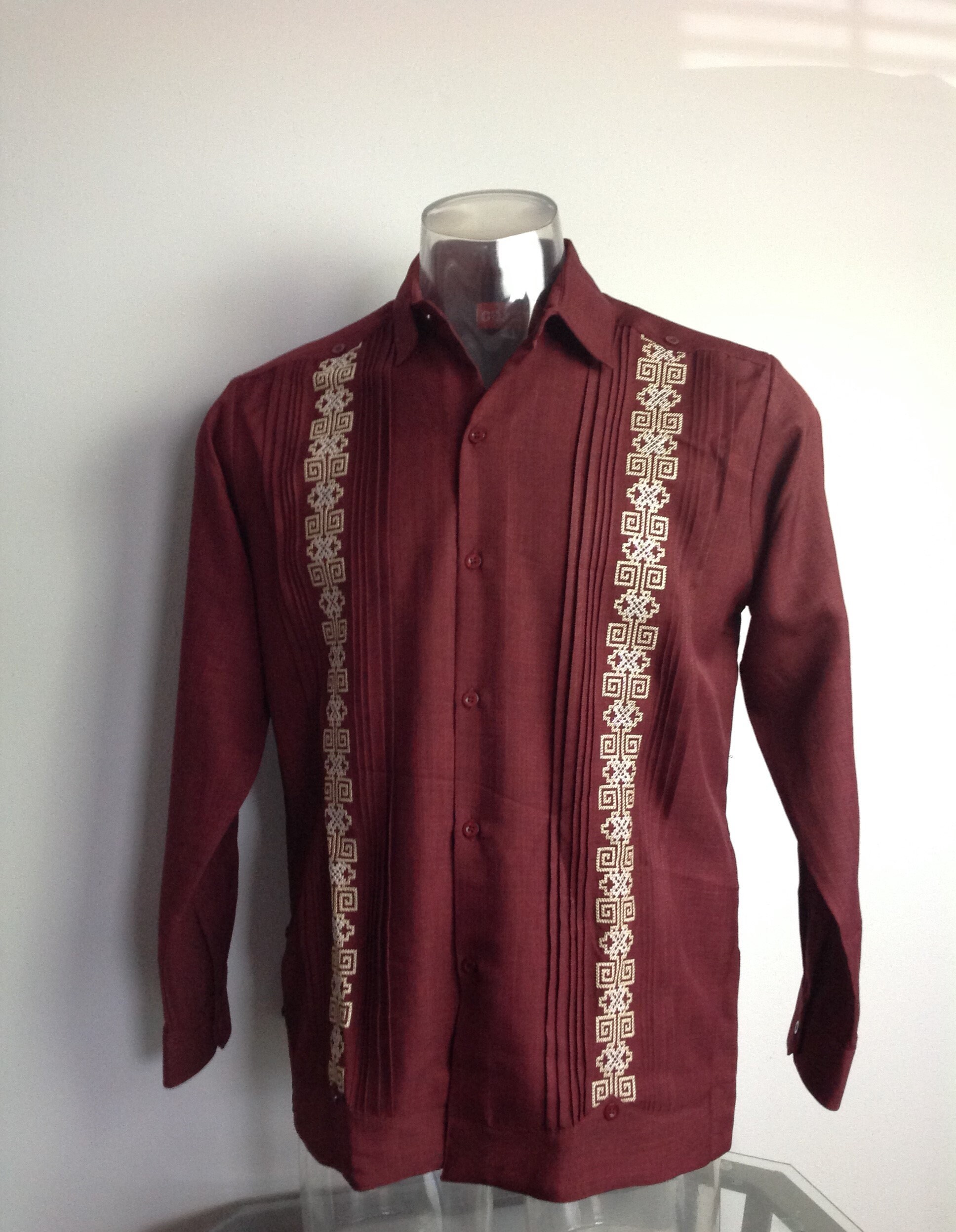 Guayabera color vino new arrivals
